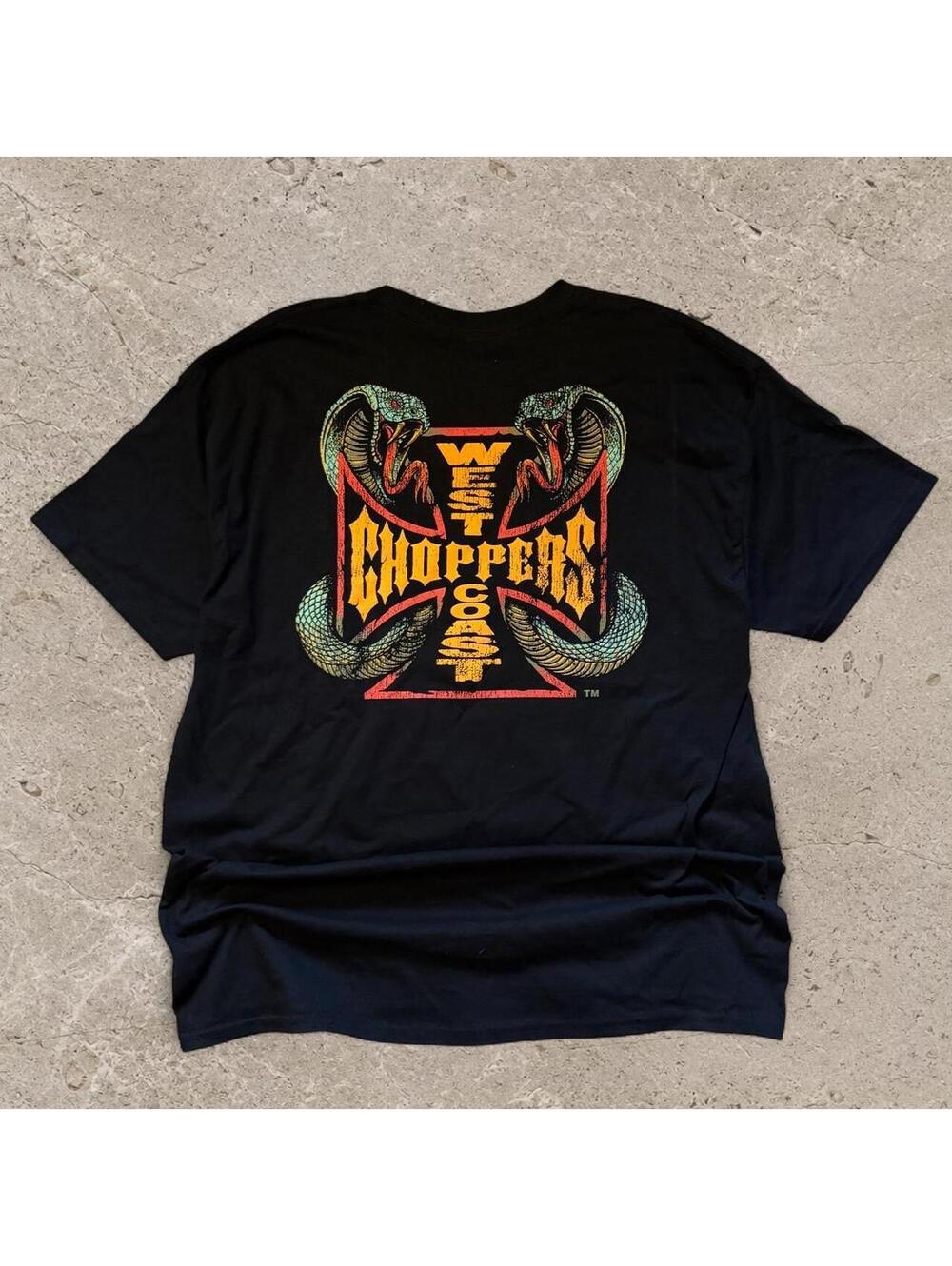 Crazy fire West Coast choppers graphic tee.